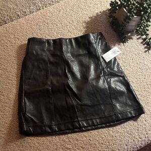 Old Navy Black Faux Leather Mini Skirt